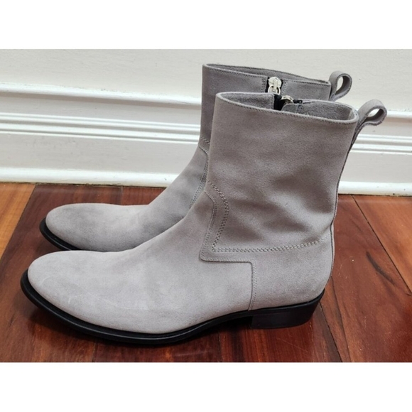 Dior Homme Suede Ankle Men's Gray Suede Mid-Calf Boots Size US 12 / EU 46 - Picture 7 of 15